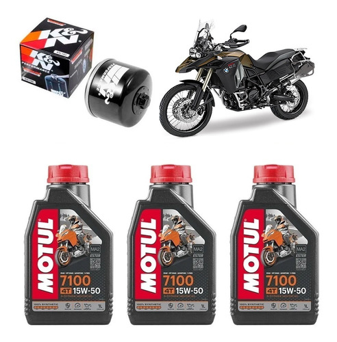 Motul 7100 15w50 Kit Troca Óleo Bmw F800gs Adventure Kn160