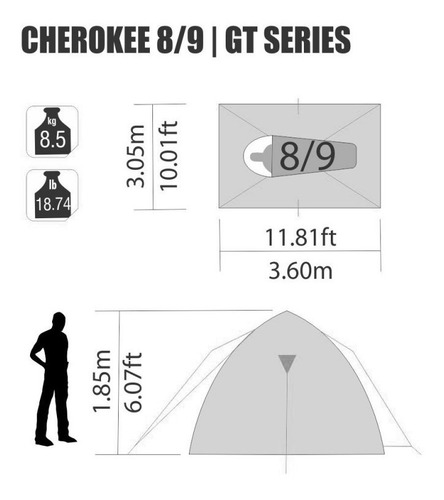 Imagen 5 de 5 de Carpa Iglú Nautika Cherokee 8/9 Personas