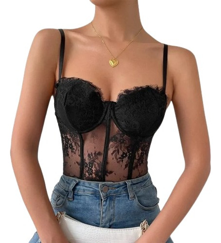 Sexy Top De Encaje  Tallas