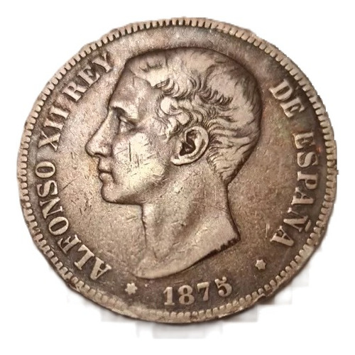 Moneda Historica De España 5 Pesetas Año1875
