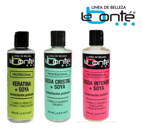 3 Pack Keratina+ Sedacristal+intenss Con Soya 240ml Labonté