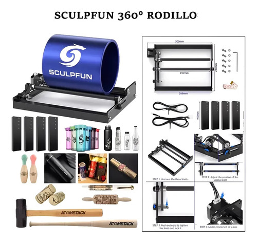 Juego De Grabado Láser Sculpfun S9 5w+rodillo+panel+software