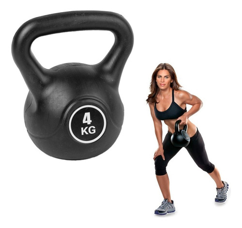 Pesa Rusa Kettlebell 4 Kg Pvc Funcional Gym Fitness