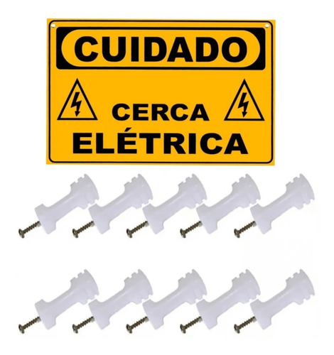 150 Isolador Cerca Elétrica Maia Preto C/ Parafusos + Placas