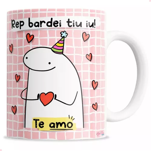 Caneca Flork Meme Hep bardei tiu iu Aniversário