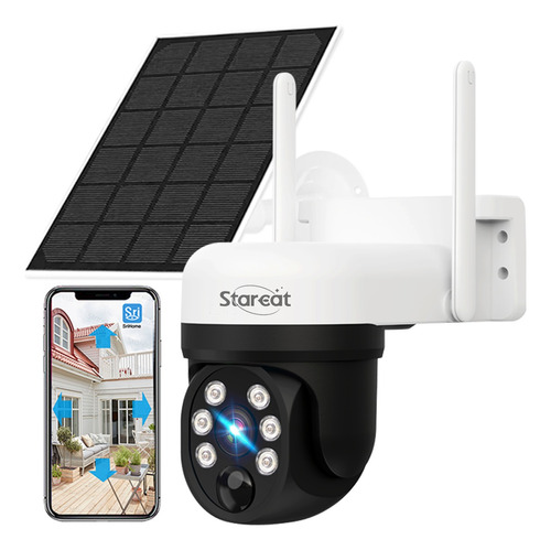 Starcat® Cámara Vigilancia Solar Wifi Alarma Ptz 360° 4mp