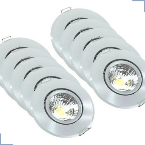 Kit 10 Mini Spot Led 3w Redondo Direcionável Branco 6000k