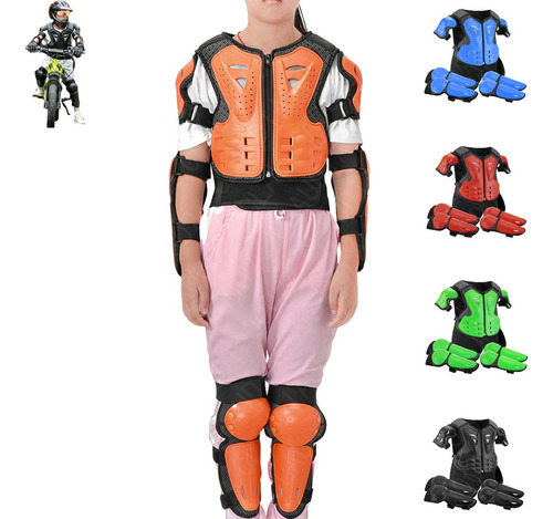 Kit Esqueleto Codera Rodillera Niño Motocicleta Ciclismo Ski