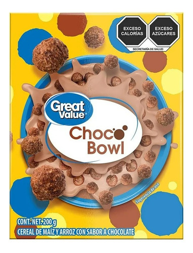 14 Pza Cereal Great Value Choco Bowl 200 G