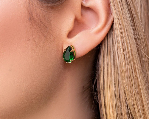 Imagem 2 de 2 de Brinco Gota Banhado/folheado Ouro 18k C/garantia