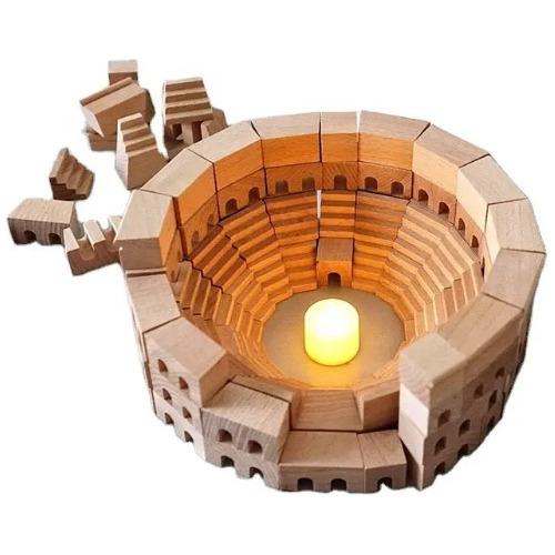 Juego De Bloques De Madera Montessori Modelo Coliseo Romano 