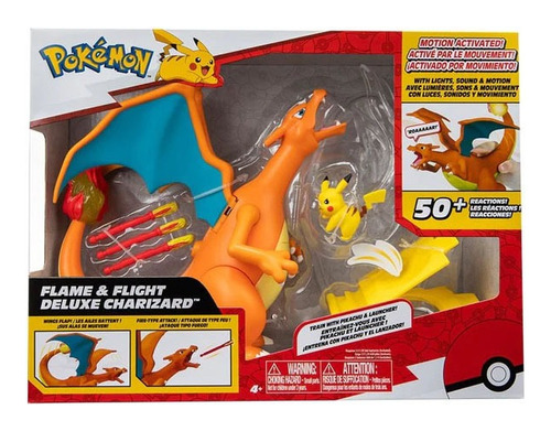 Figura Charizard Deluxe Con Sonidos Pikachu Pokemon Jazwares