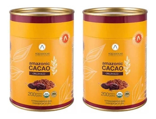 Pack 2 Cacao Polvo Organico Aq Certif 400g 2x200. Todo Chile