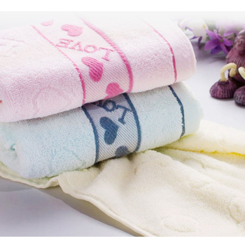 1 Toalla Facial Con Mezclas De Algodón, Estampado De Colores