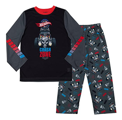 Camisa De Pijama Hot Wheels Para Niños Pequeños, Color Negro