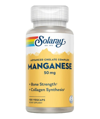  Manganeso 50 Mg - 100 Caps Soloray Gran Fuente De Calcio