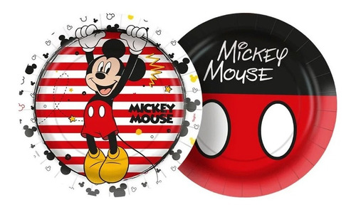 Prato Papel 18cm Festa Mickey Mouse 12 Unidades Regina