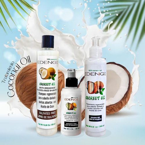 Kit Shampoo Y Tratamientos Coconut Oil Edengi (regenerador)