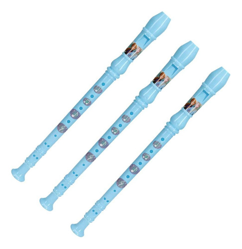 Brinquedo Infantil Flauta Doce Soprano Disney Frozen 3 Peças