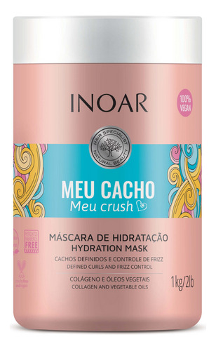 Mascara Meu Cacho Inoar 1kg Vegano Hidratante Rulos Rizos 