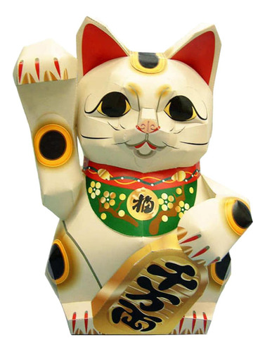 Modelo De Papel 3d Em Forma Lucky Cat, Arte Artesanato Diy
