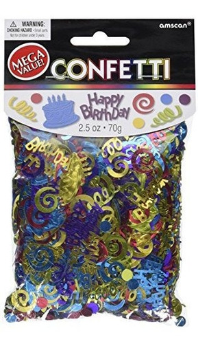 Amscan 369162 Confeti Troquelado Happy Birthday | 2.5 Oz. | 