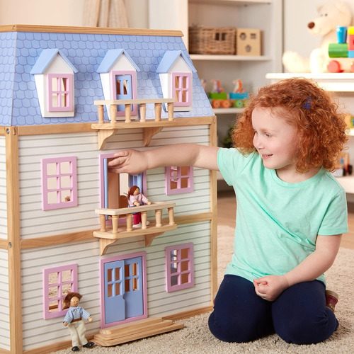 Melissa Doug Casa De Muñecas De Madera De Varios Niveles Sio