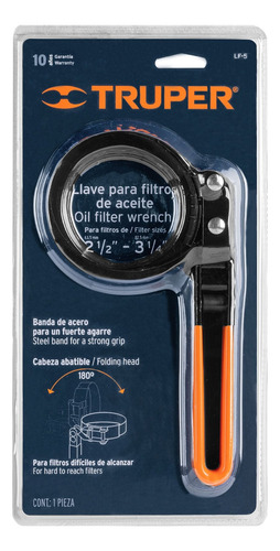 Truper Llave De Banda Metálica Para Filtro De Aceite