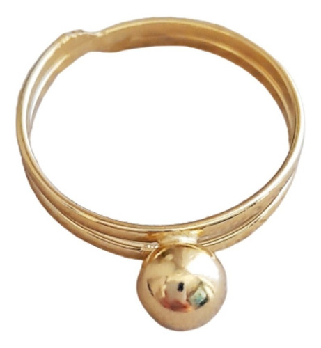 Imagem 1 de 6 de Anel Aro Duplo Banhado A Ouro 18k