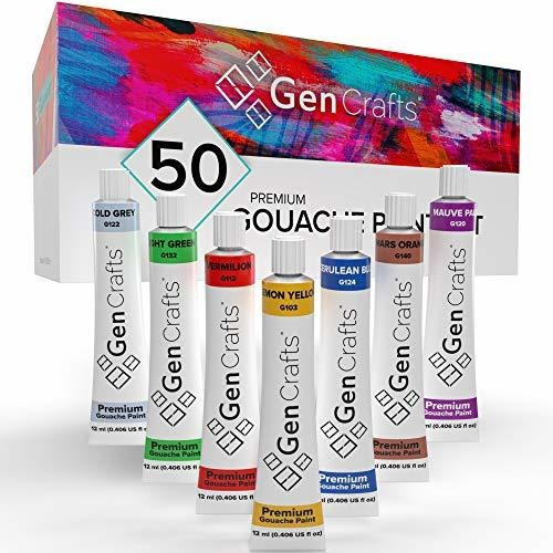 Pintura Gencrafts Gouache 50 Colores Vibrantes Para Lienzos