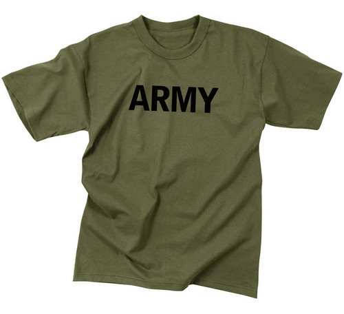 Camiseta Militar Verde Oliva Manga Corta Army 