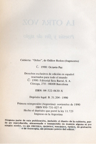 Otra Voz, Poesia Y Fin De Siglo / Modernidad - Octavio Paz