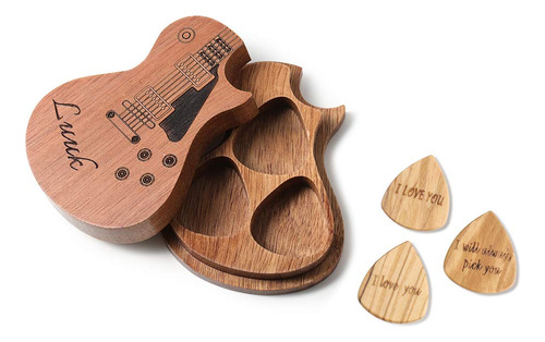 Caja Pua Madera Personalizada 3 Pieza Guitarra Para