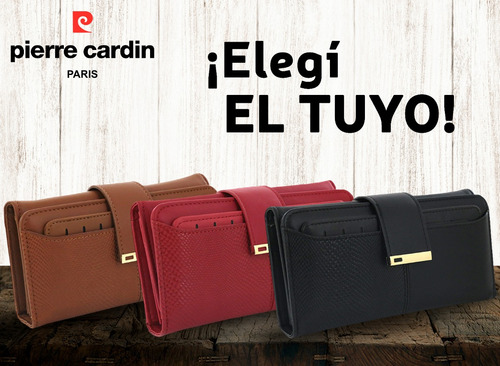 Billetera Fichero Pierre Cardin Original Mujer Cuero Pu Moda