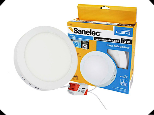 Plafon Lampara Led Sobreponer Circular 12w Luz Blanca Fría