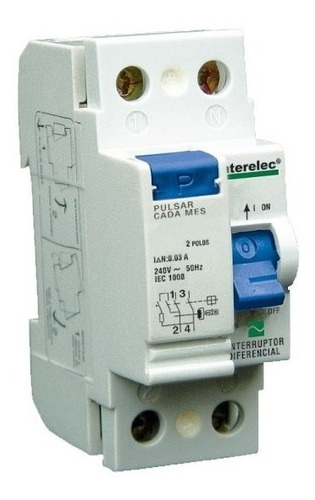 Disyuntor Diferencial Bipolar Interelec 2x40 Amp