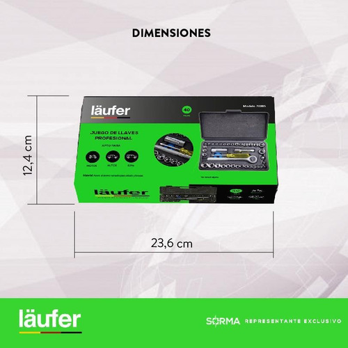 Imagen 5 de 9 de Juego De Llaves Tubo Laüfer X 40 Piezas Auto-camiones-motos
