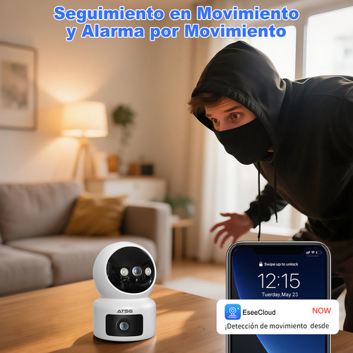 Atsg® 10mp Wifi Doble Lente Cámara De Seguridad 2.4/5ghz