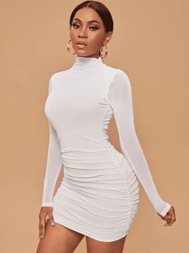Vestido corrugado corto hotsell
