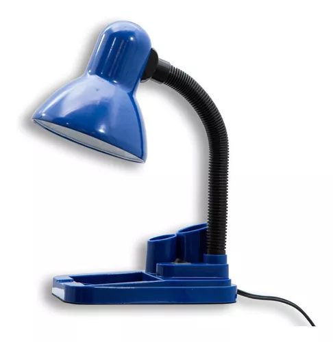 Lámpara De Escritorio Infantil Plata Y Azul E27 40w 1 Luz