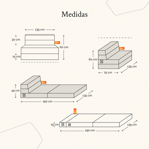 Sofa Cama Doble Agusto ® Sillon Plegable Matrimonial Colchon Color Café
