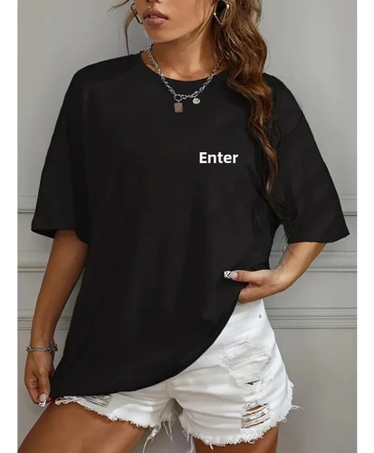 Camiseta De Mujer De Algodón Con Estampado De Corazones
