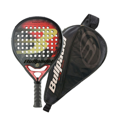 Imagen 6 de 6 de Paleta de pádel Bullpadel Hack Control 2021 negra, dorado y roja