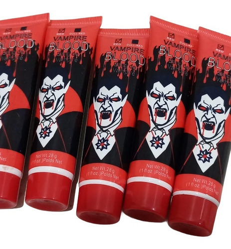 30 Sangre Falsa Liquida Disfraz Halloween Roja Tubo