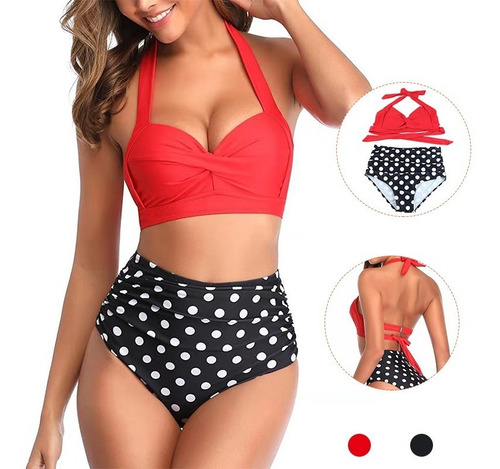 Traje De Baño De Mujer Dividido ,bikini De Cintura Alta