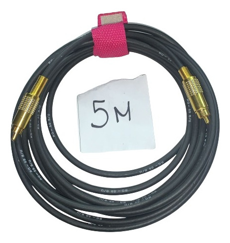 Cable  1 Rca Macho A 1 Rca Macho 5m Negro