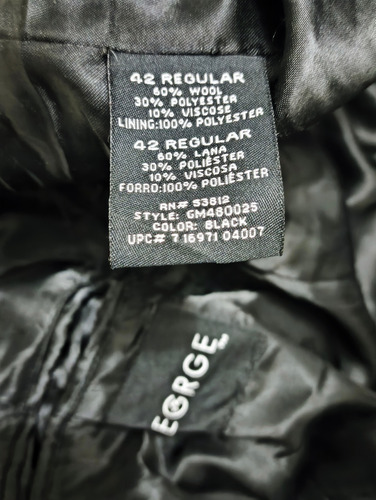 Abrigo Gabardina Negra Para Hombre (excelente Calidad) (Usado)