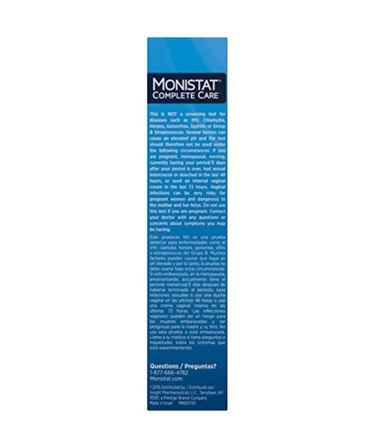 Monistat Complete Care Prueba De Salud Vaginal, 2 Hisopos