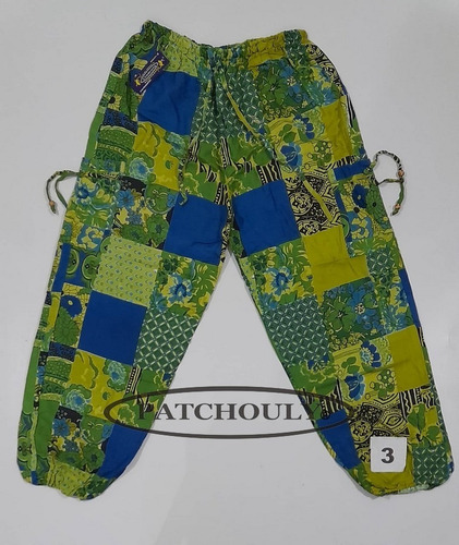 Imagen 2 de 2 de Pantalon Babucha Yoga Meditación Simil Patchwork Algodon Big