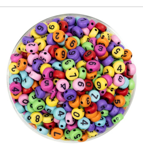 Cuentas Numeros D Plastico Pulsera Bijou Kit Pulseras Regalo Pastilla Multicolor